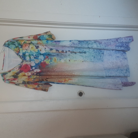 unbranded Dresses & Skirts - Beautiful Lined Floral Tie Dye Pocketed Kaftan Dress Sz 2XL